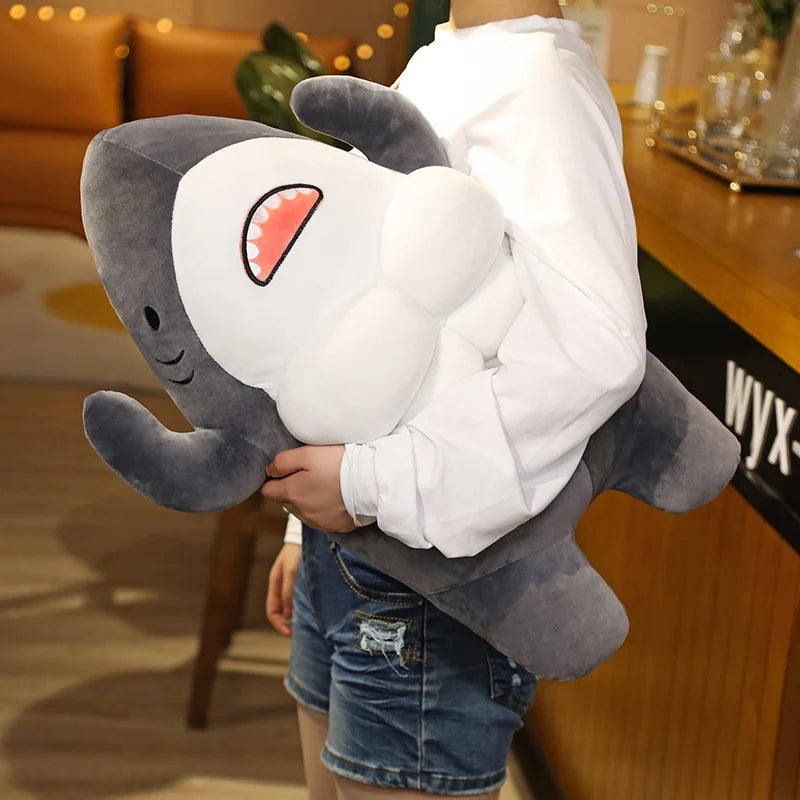 40CM Creative Muscle Shark Doll